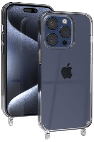 EAZY CASE Handyhülle für Handyketten mit Befestigungsösen für iPhone 15 Pro - Slim Handyhülle zum Umhängen, stoßfeste Schutzhülle mit Band kompatibel, Qi-Standard kompatibles Case