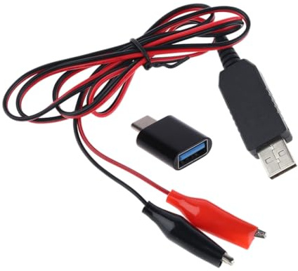 ECVGHD Typ-C USB 5 V auf 6 V AA/AAA/C/D Batterie-Eliminator-Kabel, Netzteil, Kabel für LED-Lampe, elektrisches Spielzeug, Infrarot-Sensor