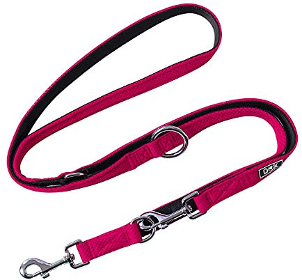 DDOXX Airmesh Hundeleine - 2m, 3fach verstellbare Hundeleine für alle Hundegrößen - XS (Pink)