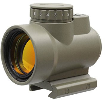 BEGADI 1x25 Airsoft Reddot/Short Dot, Zielfernrohr Scope mit niedriger 20-23mm Weaver Montage, Rotpunktvisier, matt TAN