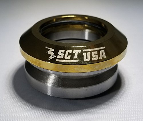 SCT USA Gewindeloses integriertes Headset für Roller und Fahrräder (Gold Chrom)