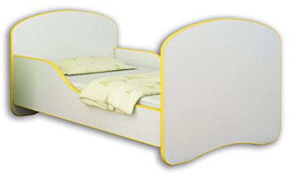 Jugendbett Kinderbett mit einer Schublade und Matratze Weiß ACMA I 140 160 180 (180x80 cm, Gelb)