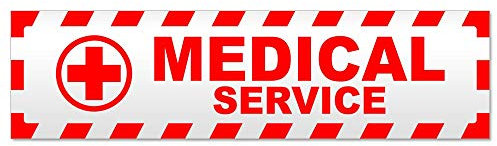 Kiwistar Magnetschild Medical Service Kreuz gestreift - 30cm Rot - magnetisch für Auto PKW Kfz - wiederverwendbares Hinweisschild aus Magnetfolie - für Fahrzeug, Truck