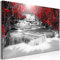 murando - Wandbilder XXL Wasserfall 120x80cm Vlies Leinwandbild Leinwand bilder 1 tlg Kunstdruck Wandbilder Wohnzimmer Wanddekoration Design Wand Bild - Natur Landschaft rot grau c-C-0257-b-b