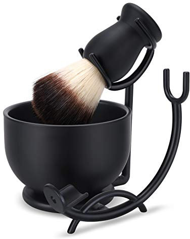 SANWA Grooming Shaving Kit for Men, Strong Straight Razor Stand,Shaving Brush,Stainless Steel Shaving Soap Bowl,For Guaranteed Best Shave of Your Life, Nice Gift for Dad, boyfriend, Husband