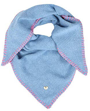 Zwillingsherz Dreieckstuch Stola Schal mit Baumwolle für Kids Mädchen Jungen Kinder - Hochwertiges uni Halstuch mit Häkelrand - Perfekt für Sommer Herbst Winter - jeans/pink