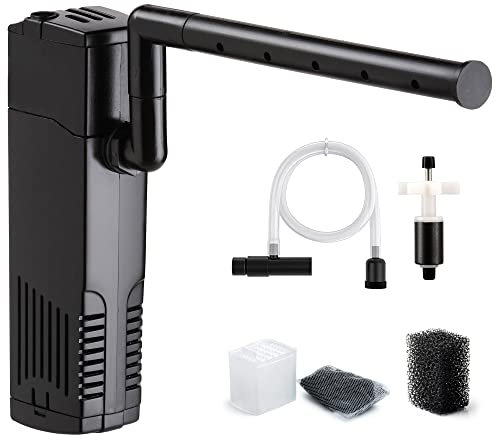 NICREW Fish Tank Filter, Internal Aquarium Filter for Small Tank, Coldwater or Tropical Aquariums, 40-80L Black