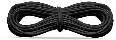 Realm Elastic Cord/Round Hat Elastic Black & White (1mm, 2mm & 3mm) Craft, Jewellery Stringing, Masks, Party Hats (Black, 2mm - 5 Metres)