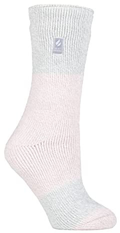 HEAT HOLDERS - Damen Extra Warm Innen Flauschig Thermosocken für Geschenk | Socken für Winter (DE/NL/SE/PL, Numerisch, 37, 42, Regular, Regular, Entstaubt Rosa/Silber (Catania))