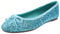 Feversole Women's Macaroon Shiny Memory Foam Cushion Insock Glitter Around Toe Ballet Flat Pumps Glitter Turq 6