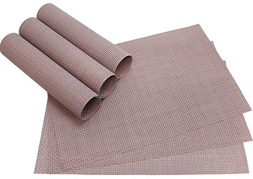 matches21 Tischsets Platzsets ELEGANCE alt-rosa gewebt 6er Set Kunststoff 45x30 cm abwaschbar Platzmatten Platzdeckchen