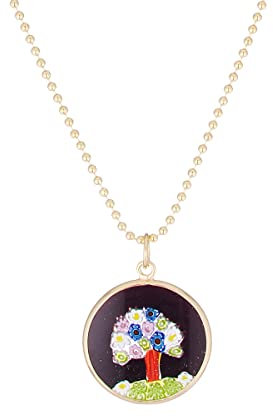 Essence Bijoux | Anhänger aus 925er Sterlingsilber vergoldet mit Baum Murano Gold
