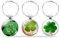 Mnixy 3 stück Kleeblatt Schlüsselanhänger vier kleeblatt schlüsselanhänger Glücksbringer grünes Blatt Natur Glück Holzanhänger mit Kleeblatt/Schlüssel Anhänger als Geschenk