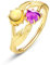 ASDFY Ring Damen,925 Sterling Silber Ring Retro Einfache Vergoldete Feder Amethyst Citrin Offen Verstellbare Ringe Schmuck Geschenke Für Jungen Mädchen Männer Frauen