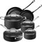 Legend Slick 10 pc Hard Anodized Nonstick Cookware - Next Gen Hard Anodized Aluminum & Steel Chef Grade Pots and Pans Set for Home - PFOA Free, Non-Toxic Non-Stick Surface - Oven & Dishwasher Safe