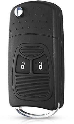 LadyCent Chiave a Distanza modificata Pieghevole a 2 Pulsanti Flip Shell Case FOB per Chiave a Distanza, per Jeep Compass Wrangler Patriot, 2 Pulsanti