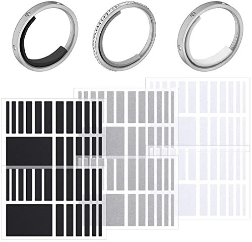 114 Piezas/ 6 Hojas Ajustadores Invisibles de Tamaño de Anillo Medidor de Anillos Sueltos Guardia de Anillo de Joyería Separador Reductor Tensor de Anillo Suelto Pieza Fija de Anillo