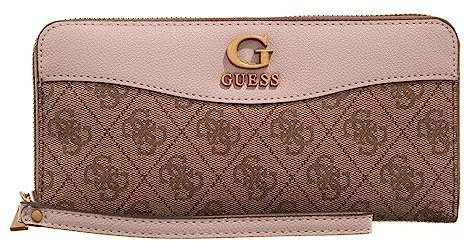 GUESS Portefeuille avec fermeture éclair - Marron clair (marron clair) - Taille unique, Logo latte/bois de rose, L