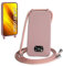 WenBaby Handykette für Xiaomi Poco X3 NFC/Poco X3/Poco X3 Pro Hülle mit Band,Handyhülle mit Schnur zum Umhängen Silikon Seil Necklace Schutzhülle mit Kordel Tasche Case TPU Bumper - Sandrosa