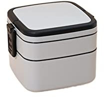 XTYPE Lonchera portátil de doble capa con tapa Bento Box Lonchera Fitness Comida Microondas Calefacción (Color : Gris)