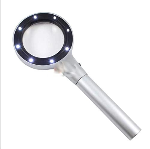 Full Metal de Haute qualité avec 8 lumières LED Verre LED - avec Couvercle en Tissu Fin 1114 Loupes Interesting