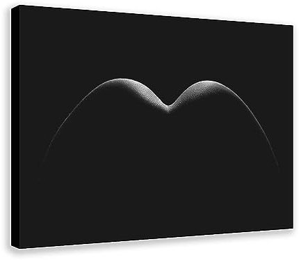 KOURT Body Art Leinwand-Poster mit nackter Frau, Schwarz-Weiß, 40 x 60 cm