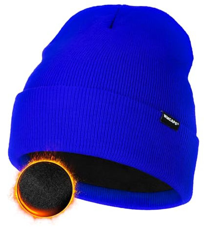 Wmcaps Klassische Mütze Herren Damen, Warm Fleece Wintermütze Strickmütze Winter Warme, Weich Stretchy, Atmungsaktiv Unisex Beanie für Damen Herren Geschenke für Männer Frauen Coole Sachen, Hellblau