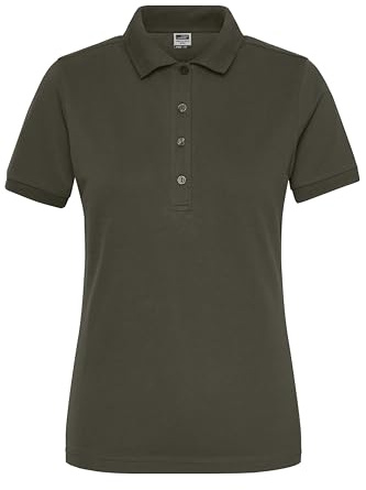 James & Nicholson Damen Bio Workwear Polo Stretch - Elastisches Polo-Shirt mit tailliertem Schnitt