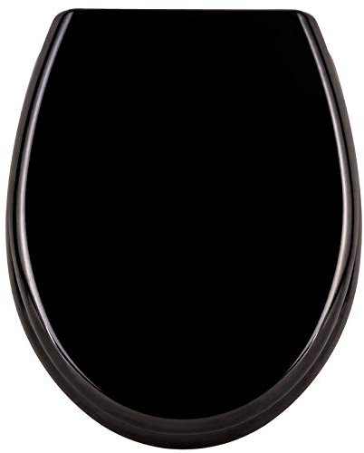 LILIIN Toilettendeckel, WC Sitz mit Absenkautomatik, Quick-Release Funktion für einfach Reinigung, Antibakteriell Klodeckel Klobrille aus Duroplast- Schwarz