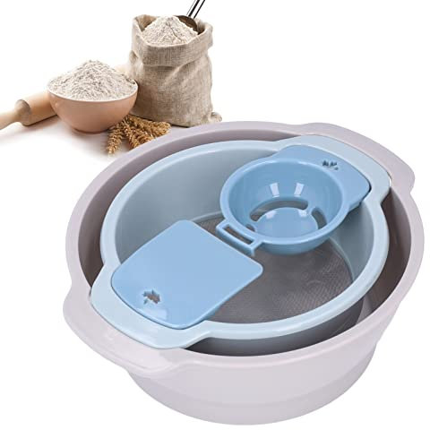 Set di 4 Setaccio per Polline, Setaccio per Farina, Design Impilabile, Vassoio di Rifinitura Leggero con Rete per la Cottura in Cucina,