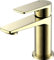 Home Range Basin Tap (35mm Cartridge) with Click Clack Waste | Brushed Gold Single Lever Cloakroom Mixer Tap | Brass Construction | Modern Bathroom Tap Design