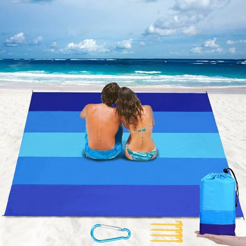 YOUYIKE Tapis de Plage Imperméable, 210 x 200 cm Couverture Pique Niques imperméable, Portable Couverture de Plage Anti Sable, Drap de Plage pour Plage, Camping, Picnic, Parc, Voyage