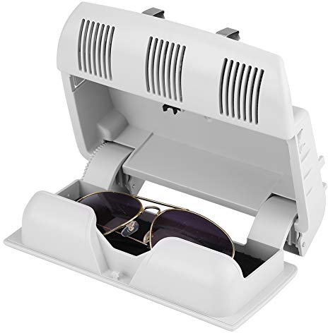 Yosoo Auto-Sonnenbrillen-Aufbewahrungshalter Box Brillenetui, Auto-Sonnenbrillen-Aufbewahrungshalter für Halloween Black Friday Cyber Monday Weihnachten Thanksgiving- (Grey)