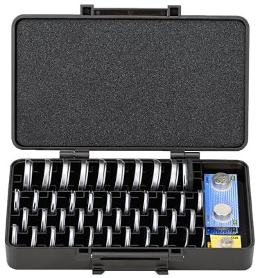 KIWIFOTOS Large Capacity Upgrade Coin Cell Battery Carrying Case, 42 Slots Batteries Storage Box for CR2032 CR2016 CR2025 CR2320 CR2325 CR2330 CR2335 CR2354 CR2412 CR2430 CR2450 & LR44 LR41 Battery