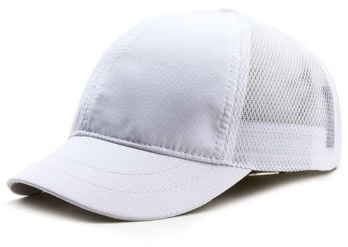 RUICHENG Mesh Cap Basecap Herren Kurzer Schirm Baseball Cap Sommer Dünn Mütze Sport Kappe (DE/NL/SE/PL, Numerisch, 56, 60, Weiß)