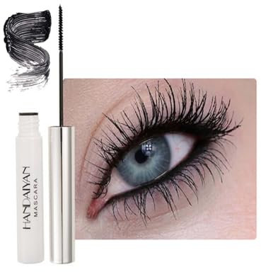 Ultra Fine Waterproof Mascara Wimperntusche Lange Wimpern,Wasserfest Feiner Pinsel Schwarz Wimpern,Long-lasting Mascara Cream Wimperntusche mit Silk Fiber,Nicht klumpender (01 Schwarz, Fine)
