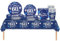 69pc Navy Silver 60th Birthday Decorations - Tableware, Tablecloth, Paper Plates, Napkins, Cups for Him & Her