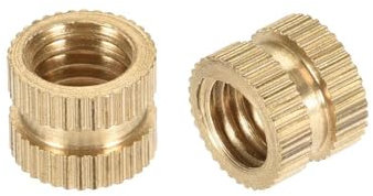 TOP-VIGOR 25Pcs Threaded Insert Knurled Nuts, M8 x 8mm x 10mm OD Brass Female Thread Knurled Nuts, Embedment Nut Insert for 3D Printer