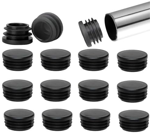 Wjelet 40 Stück 25 mm Stuhlbein-Schutzkappen mit runder Flügelkappe, Stuhlbein-Kissen, Schwarze runde Kappen, Geeignet für Stühle und Sofas