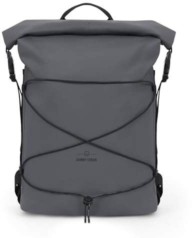 Johnny Urban Dry Bag Wasserdicht Grau - Myles - wasserdichte Tasche 20L - Seesack Rolltop Rucksack für SUP, Outdoor, Strand, Kanu - Wasserfester Packsack