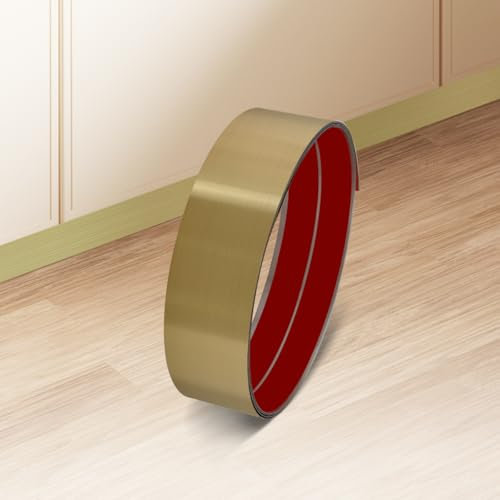 Soengsau Battiscopa in acciaio inossidabile, copertura antigraffio per parete, porta d'ingresso, credenza della cucina, punta della lavastoviglie (300 cm di lunghezza x 8 cm di larghezza, oro