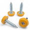 x4 Yellow Oversized Number Plate Screws With Caps, License Plate Screw Cap Car License Plate Fixing Devices
