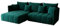 KP-Meble - Ecksofa mit Schlaffunktion - Gona - Schlafsofa 245 x 180 cm - Elegant, langlebig, freistehend - Automatisch für einfaches Ausklappen - 246x188x93cm - Monolith 37 (Flasche Grün)
