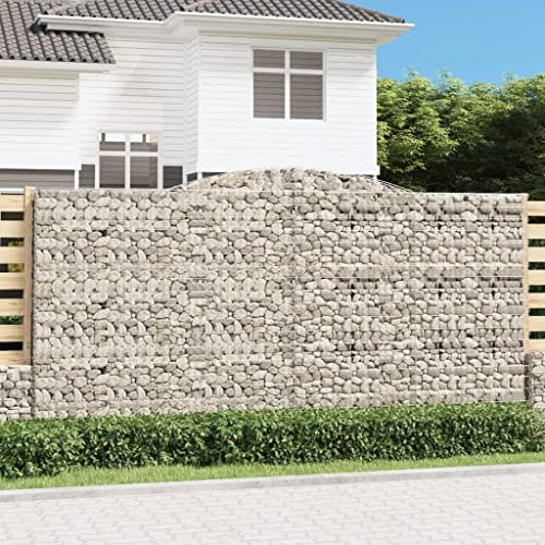 Gabione mit Hochbogen 400x50x200/220 cm Verzinktes Eisen,jiangboyue-153540