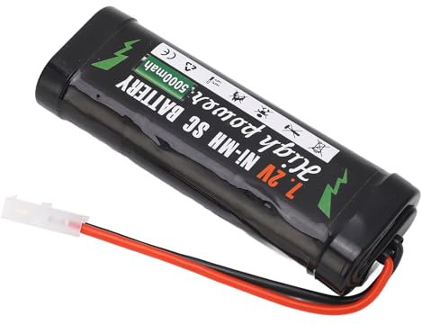 Batterie RC Lithium 7.2V RC 5000mAh de Surcharge RC Batterie RC pour Alimenter les Voitures RC à Grande Vitesse équipées Batterie de Lipo 7,2 V Lipo Surch