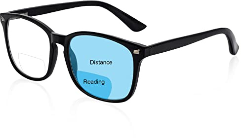 OCCI CHIARI Fashion Womens/Mens Bifocal Reading Glasses Rectangle Unisex Bi-focal Glasses Metal Spring Hinge 1.0 1.5 2.0 2.5 3.0 3.5