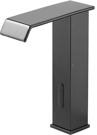 chrtyum grifos de bañera Grifos con Sensor for Lavabo de baño, grifos Cascada, grifos Cascada for Lavabo de baño, Grifo automático, Grifo Mezclador for Lavabo Caliente.(Noir,B)