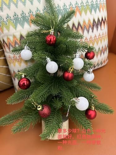 Mini Weihnachtsbaum mit LED Beleuchtung, Kleiner Weihnachtsbaum Tisch Weihnachtsbaum künstlich geschmückt für Weihnachten Deko 40cm, PE