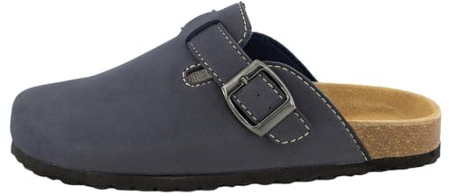 Supersoft - Classic Damen Hausschuh Clogs – Ergonomisches Korkfußbett, Lederdecksohle, Verstellbare Riemen, Leichte EVA-Sohle