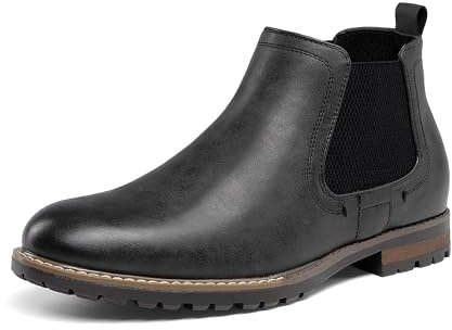 Bruno Marc Stivaletti Chelsea Uomo Casual | Soletta imbottita e pannelli elastici laterali per un comfort extra durante lavoro e serate